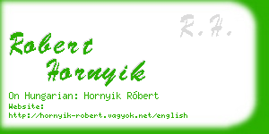 robert hornyik business card