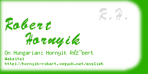 robert hornyik business card